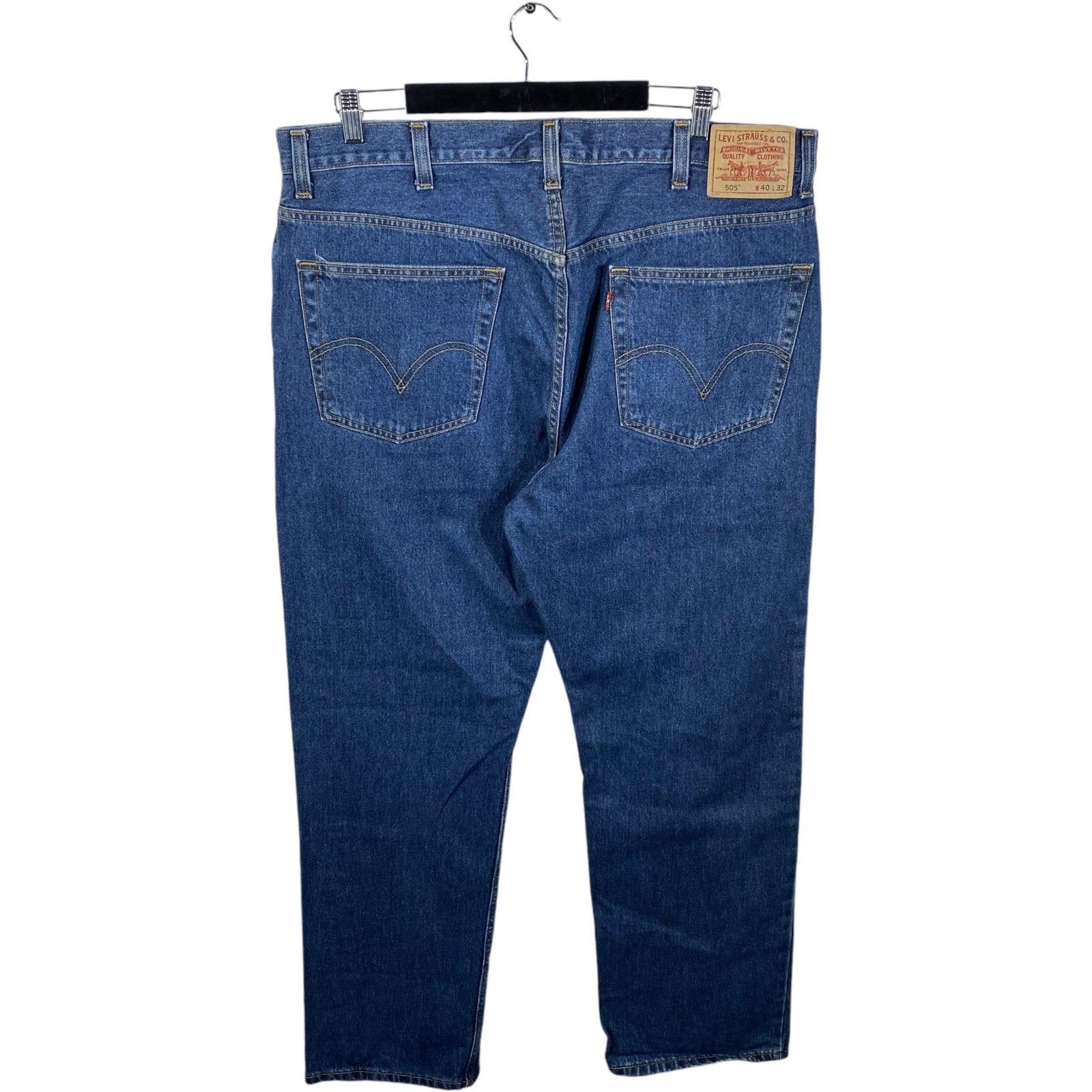 Collection of Levi's 505 Denim Regular Fit Straight Leg Jeans 40x32 in a gallery layout