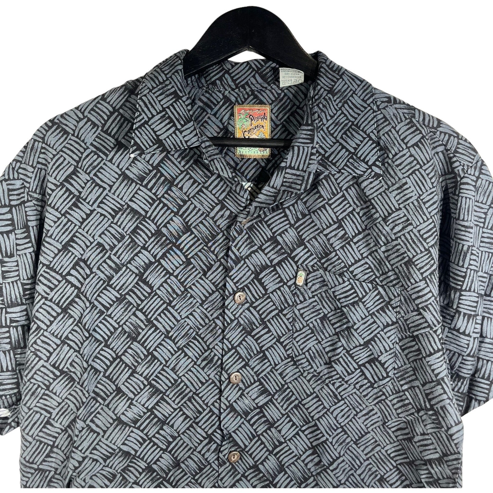 Collection of Pineapple Connection Dragon Pattern Short Sleeve Button Down in a gallery layout