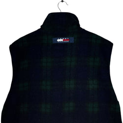 Collection of Tommy Hilfiger Plaid Embroidered Crest Full Zip Vest in a gallery layout