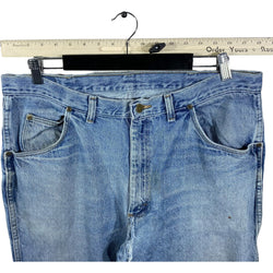 Collection of Wrangler Zip Fly Distressed Straight Leg Denim Pants in a gallery layout