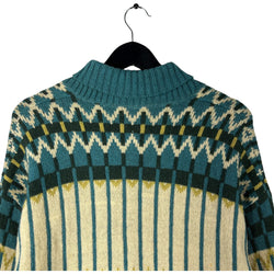 Collection of Fair Isle Cowl Neck Wool Sweater in a gallery layout