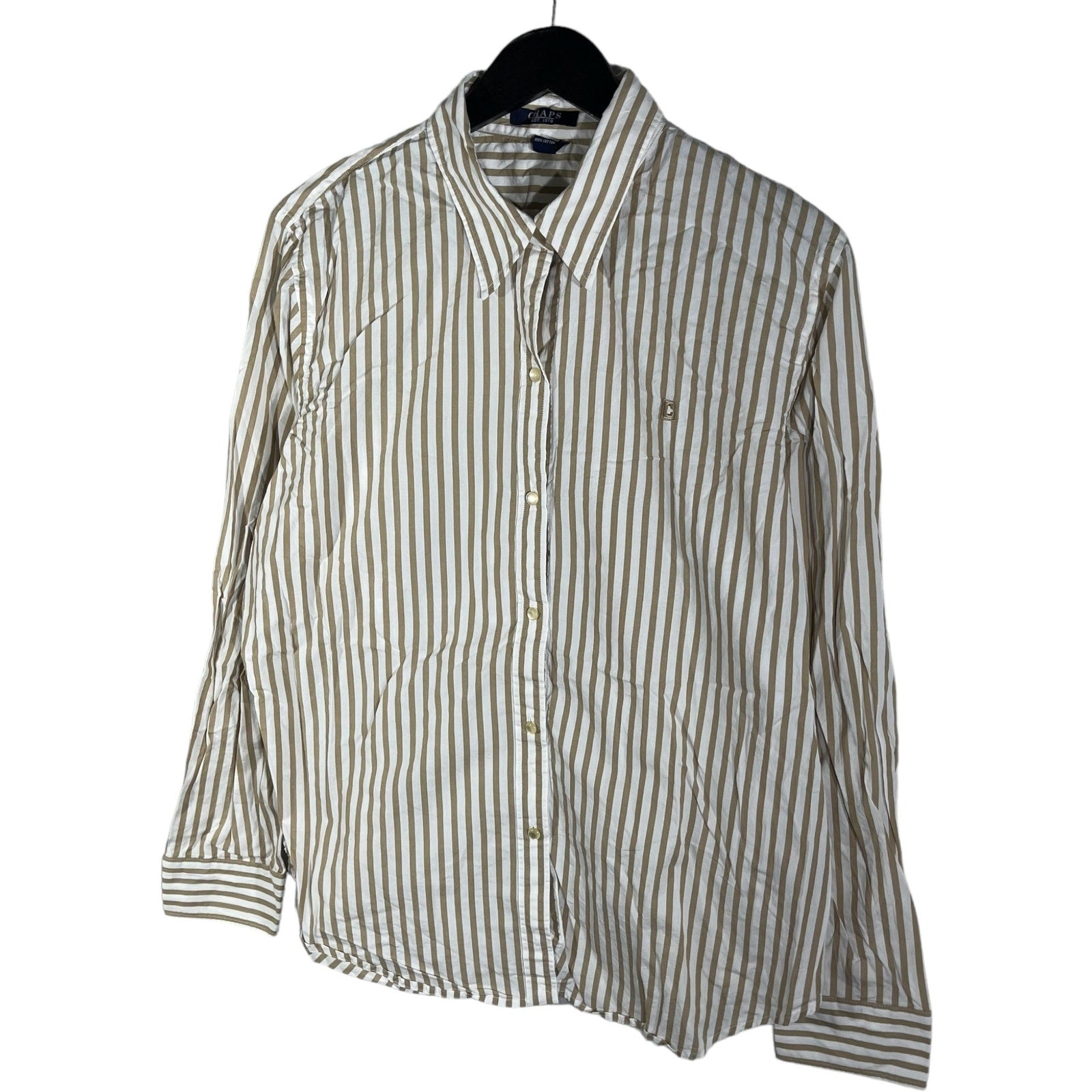 Collection of Chaps Striped Long Sleeve Button Down in a gallery layout