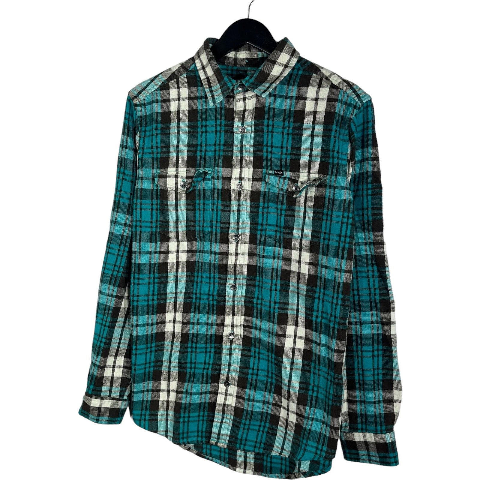 Collection of Hurley Plaid Long Sleeve Flannel in a gallery layout