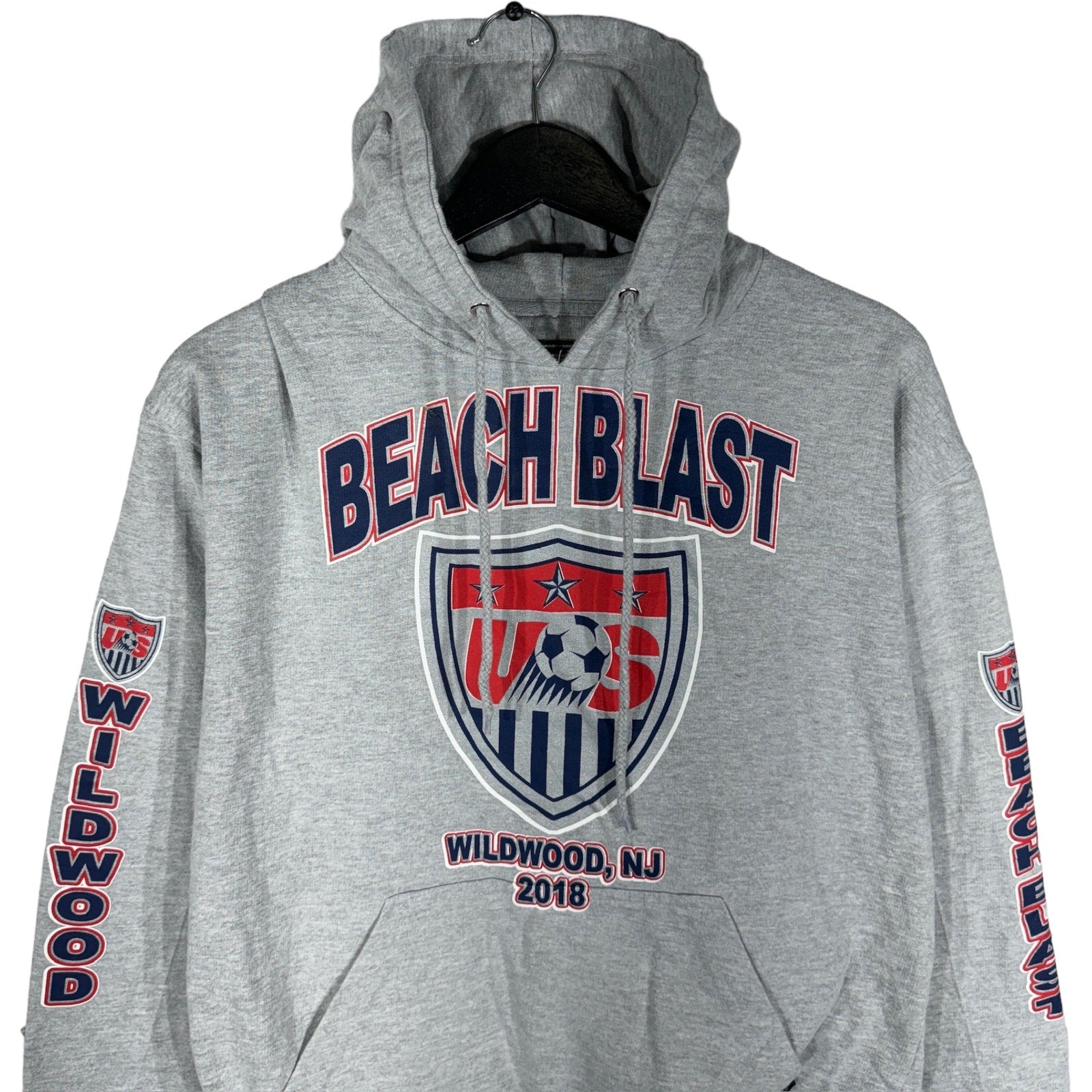 Collection of Beach Blast Wildwood New Jersey Soccer Hoodie in a gallery layout