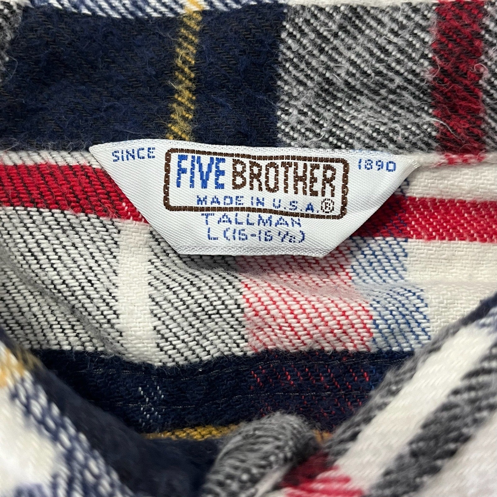 Collection of Vintage Five Brother Plaid Flannel in a gallery layout