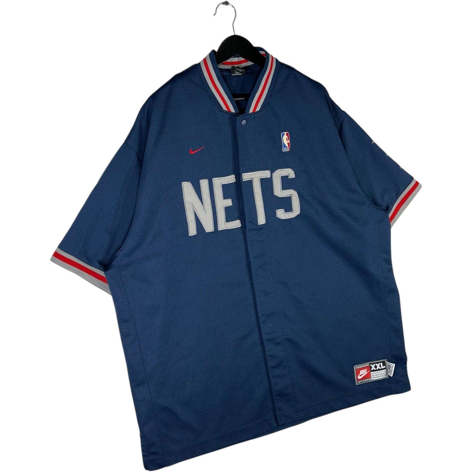 Collection of Nike Team New Jersey Nets NBA Warm Up Jersey in a gallery layout