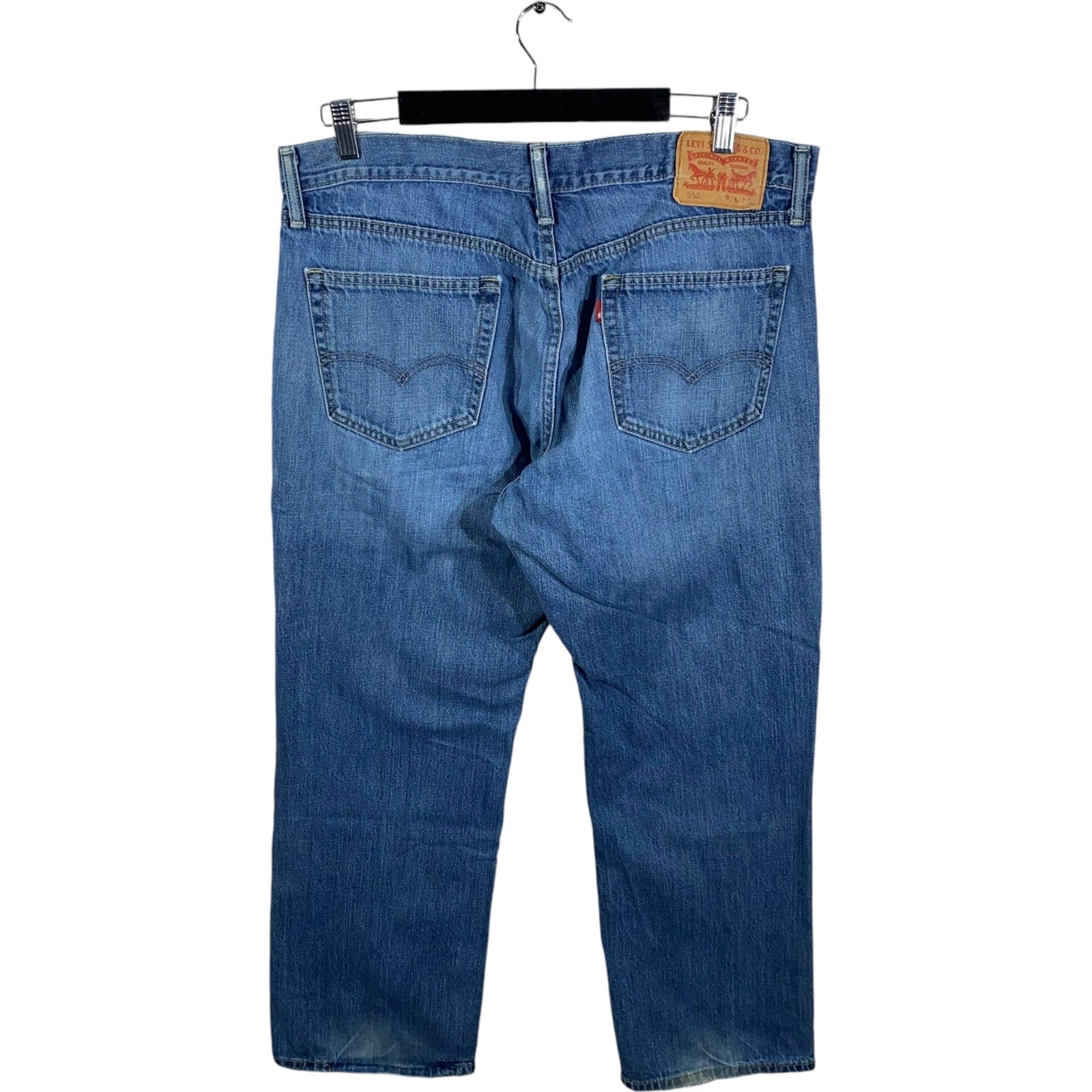 Collection of Levi's 559 Denim Straight Leg Jeans 36 x 30 in a gallery layout