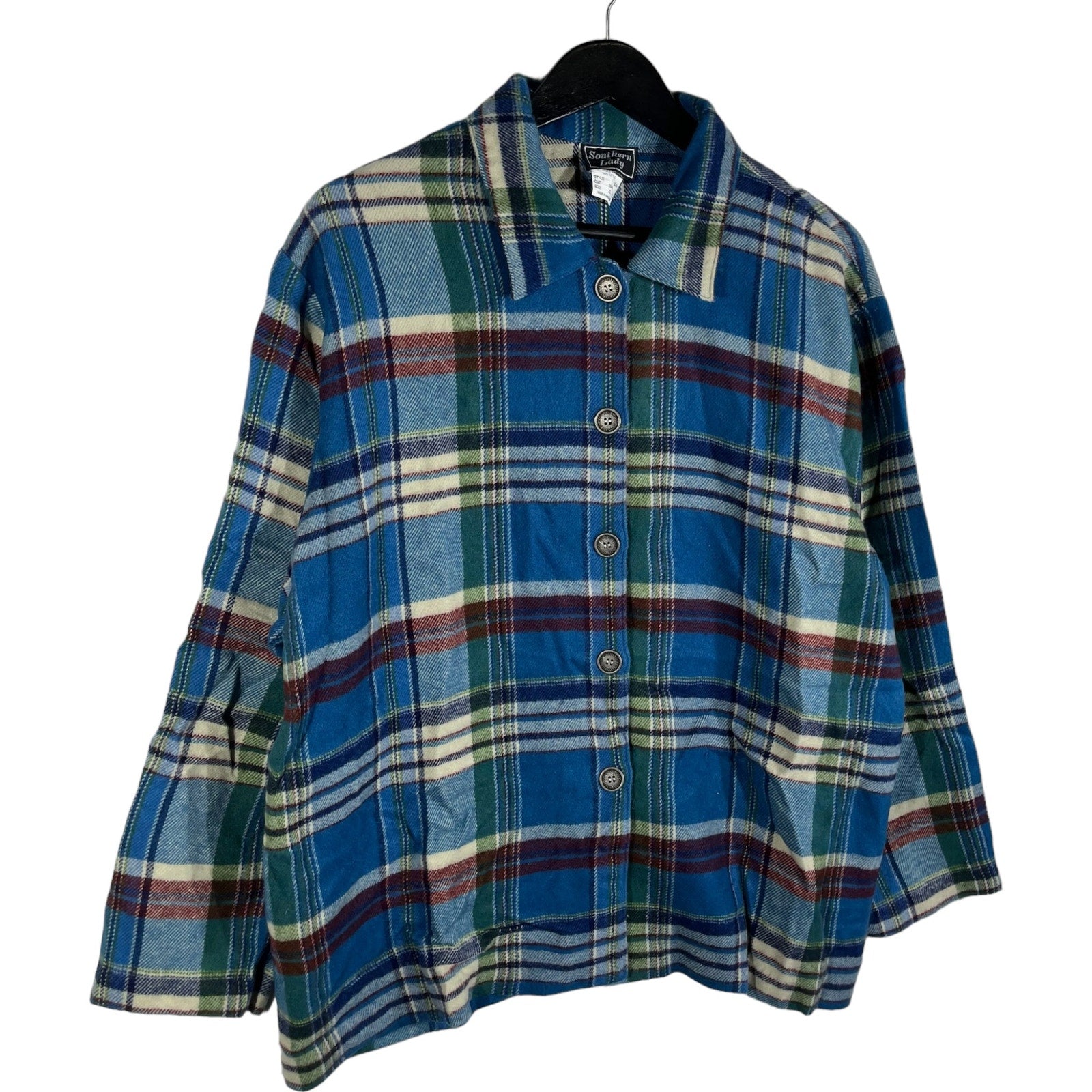 Collection of Southern Lady Plaid Long Sleeve Flannel in a gallery layout