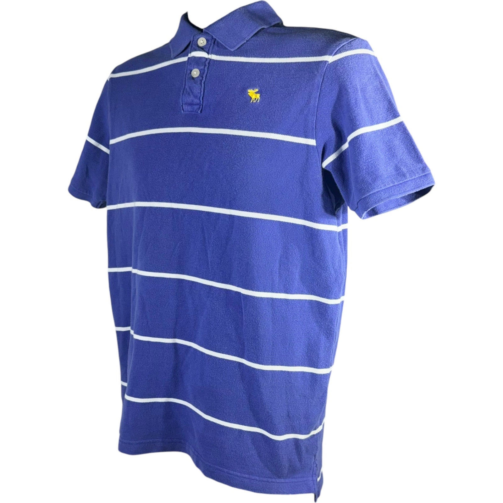 Collection of Abercrombie & Fitch Striped Short Sleeve Polo in a gallery layout