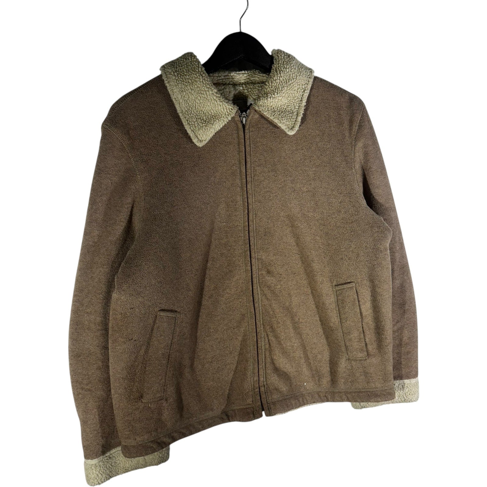Collection of J.Crew Shearling Collared Coat Jacket in a gallery layout