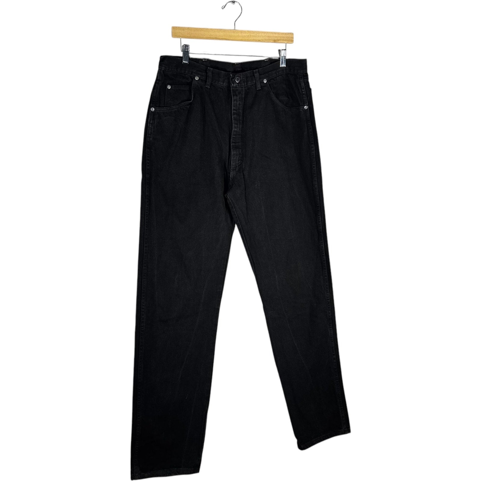 Collection of Vintage Wrangler Straight Leg Denim Jeans 38x34 in a gallery layout