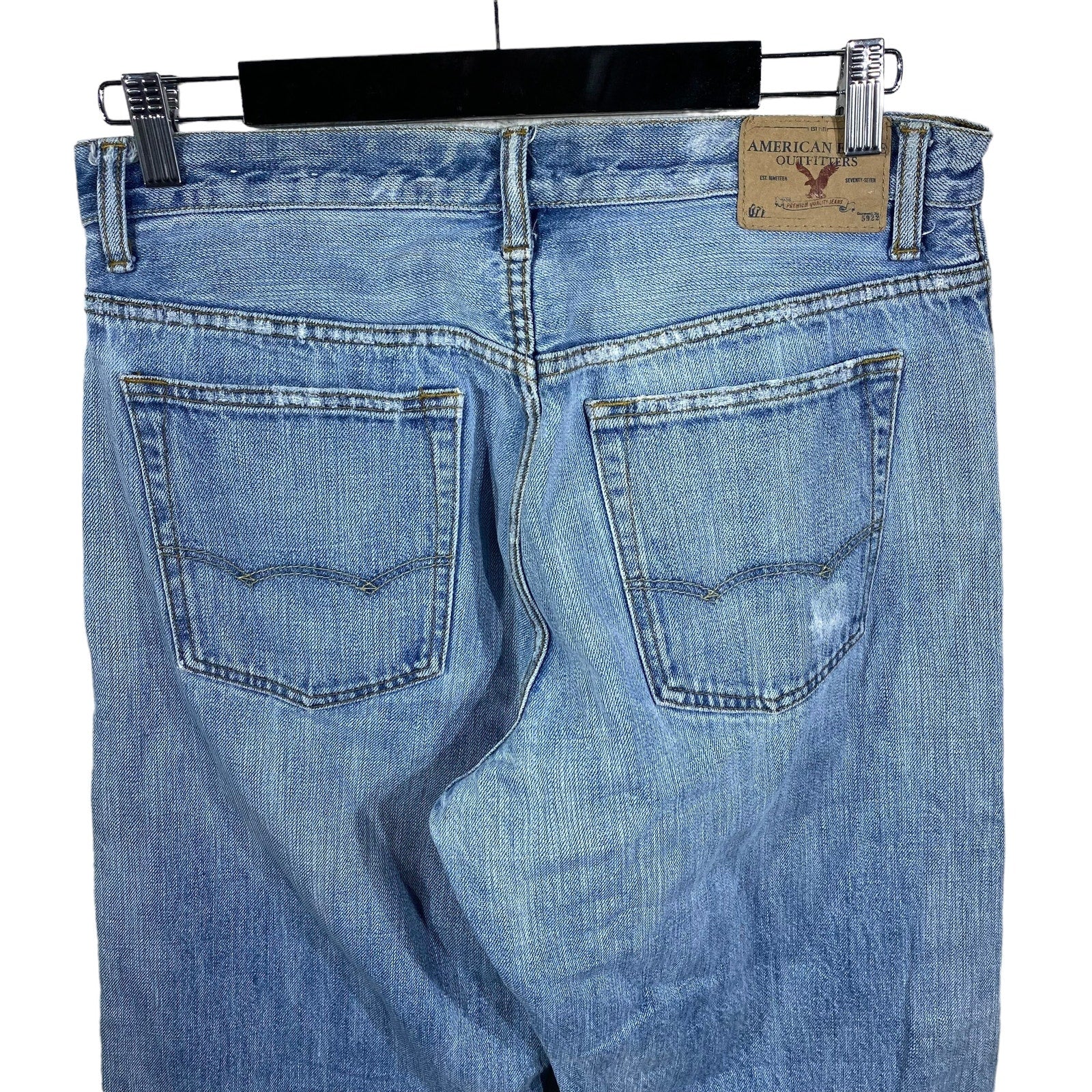 Collection of American Eagle Outfitter Denim Straight Leg Jeans 32x30 in a gallery layout