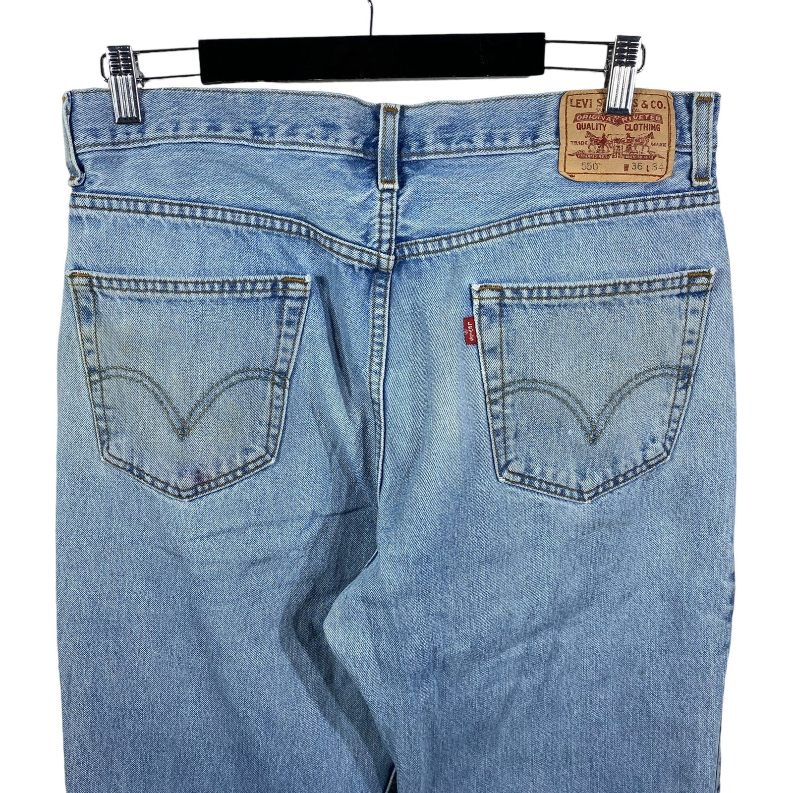 Collection of Levi's 550 Denim Straight Leg Relaxed Fit Jeans in a gallery layout