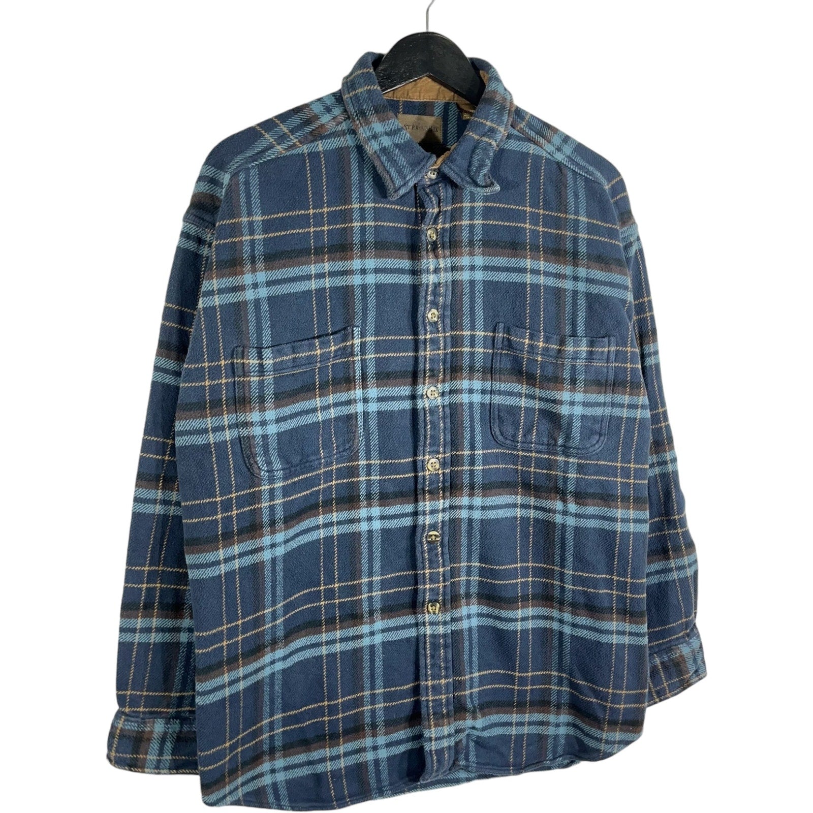Collection of St. Johns Bay Flannel Plaid Long Sleeve Button Down in a gallery layout