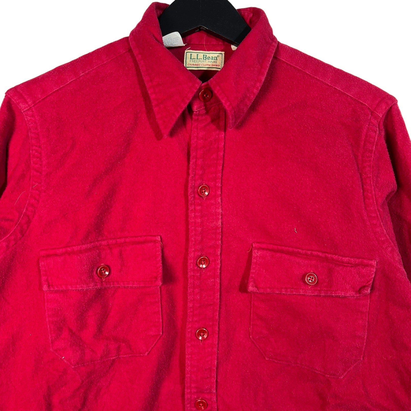 Collection of L.L. Bean Chamois Cloth Button Up Flannel in a gallery layout