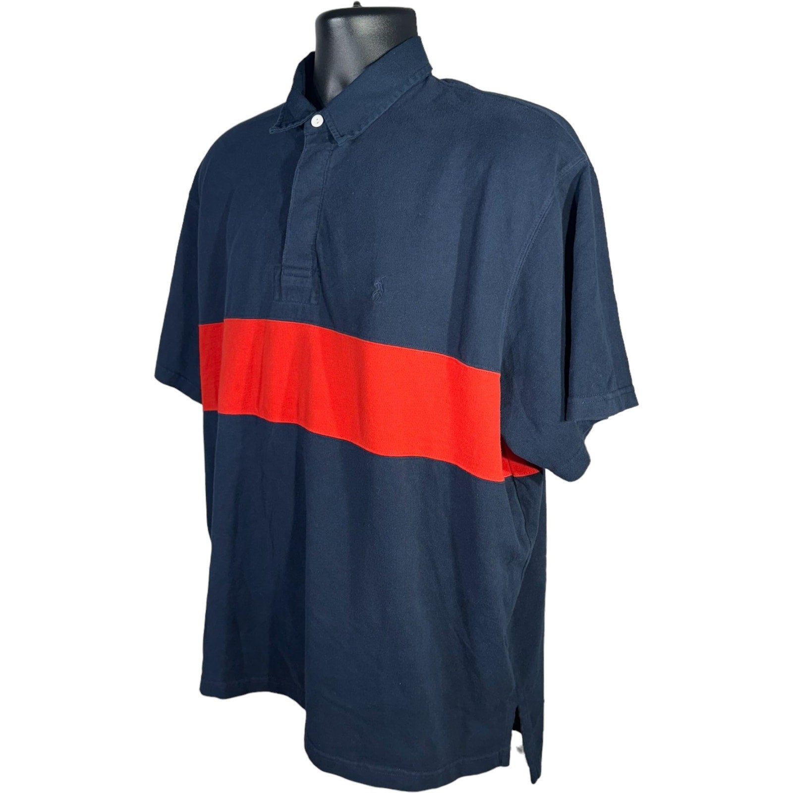 Collection of Vintage Polo Ralph Lauren Single Stripe Short Sleeve Polo in a gallery layout