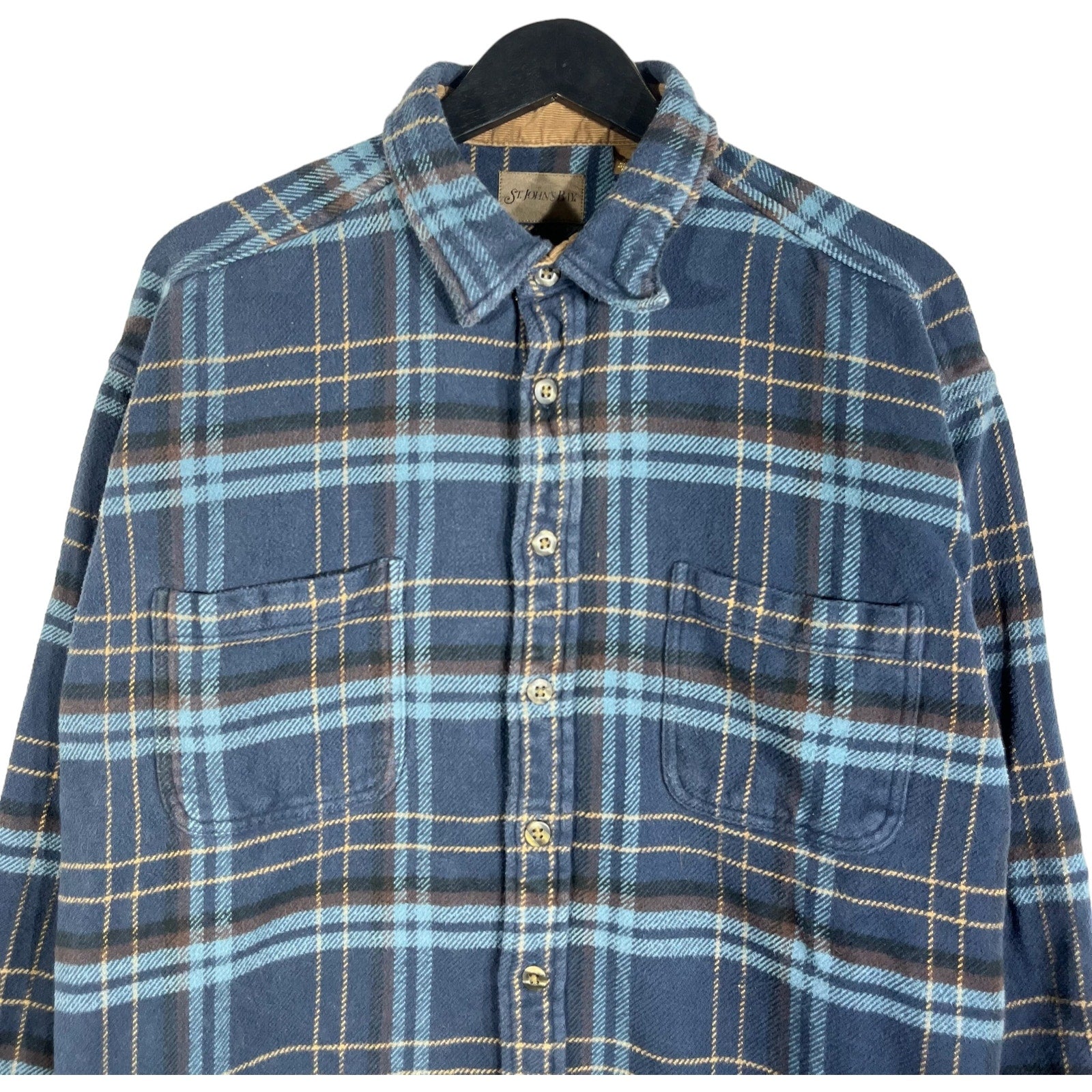 Collection of St. Johns Bay Flannel Plaid Long Sleeve Button Down in a gallery layout