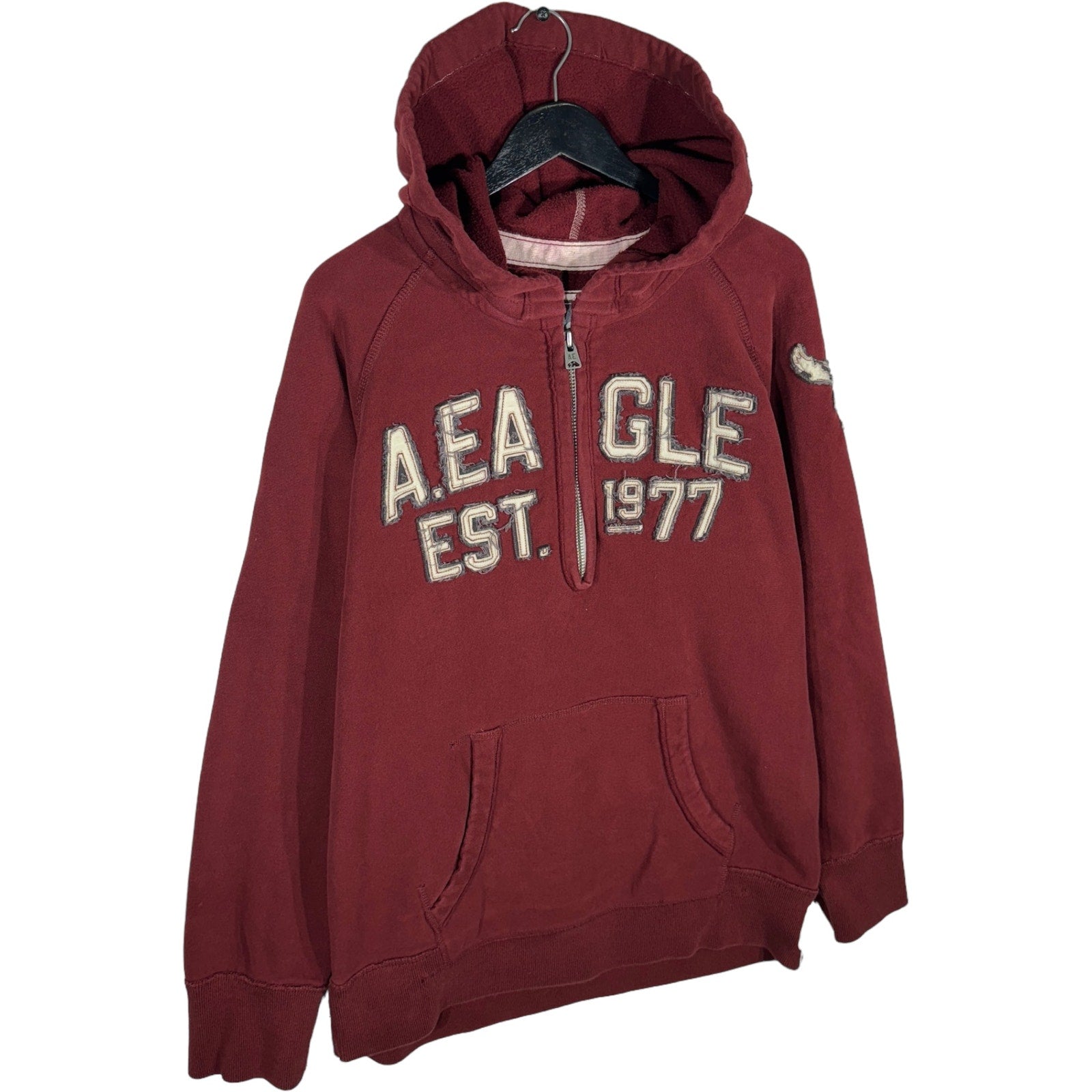 Collection of American Eagle 1/2 Zip Hoodie in a gallery layout