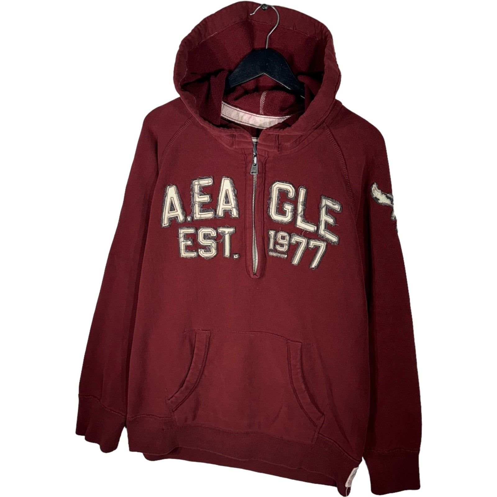 Collection of American Eagle 1/2 Zip Hoodie in a gallery layout
