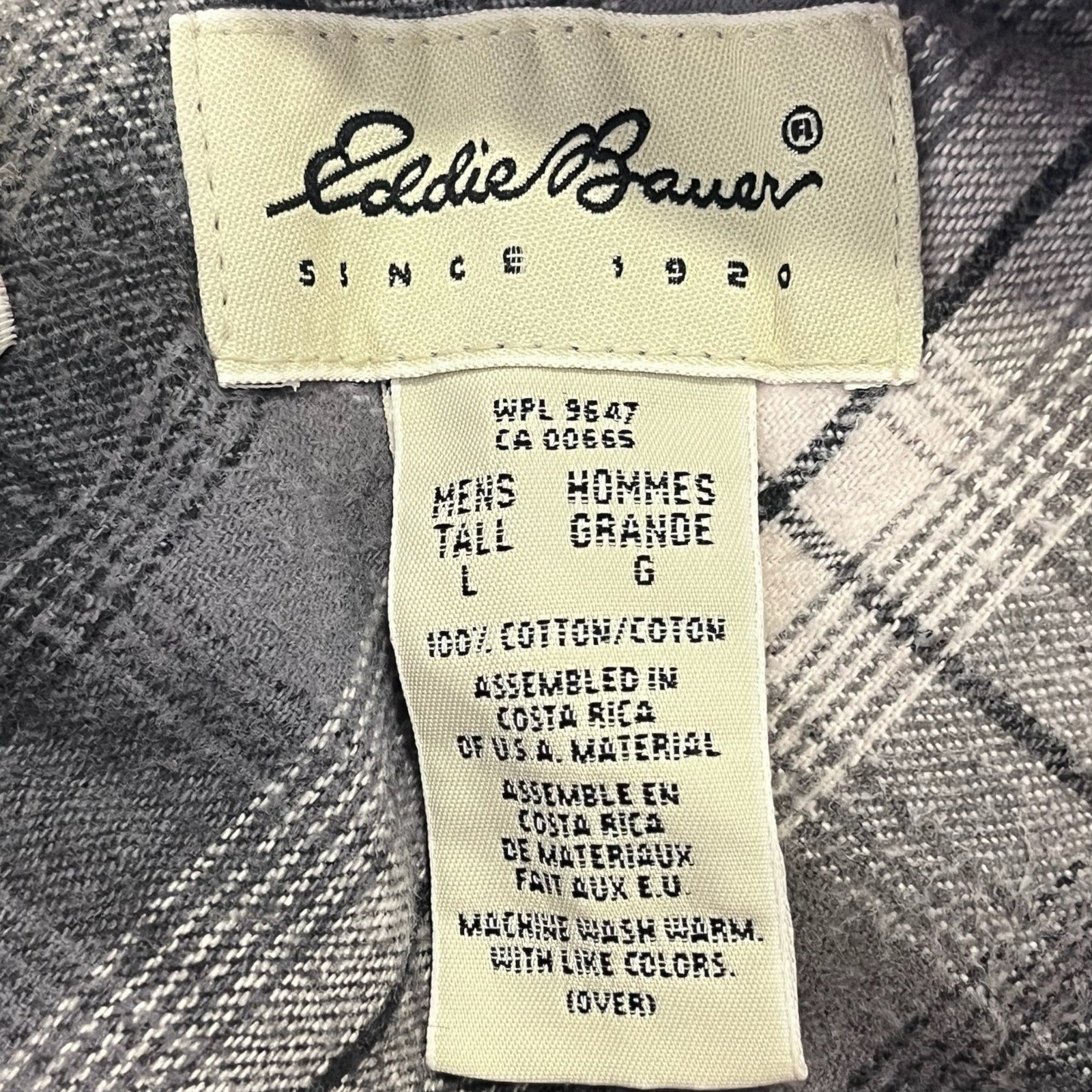 Collection of Eddie Bauer Flannel Lined Long Sleeve Button Down in a gallery layout
