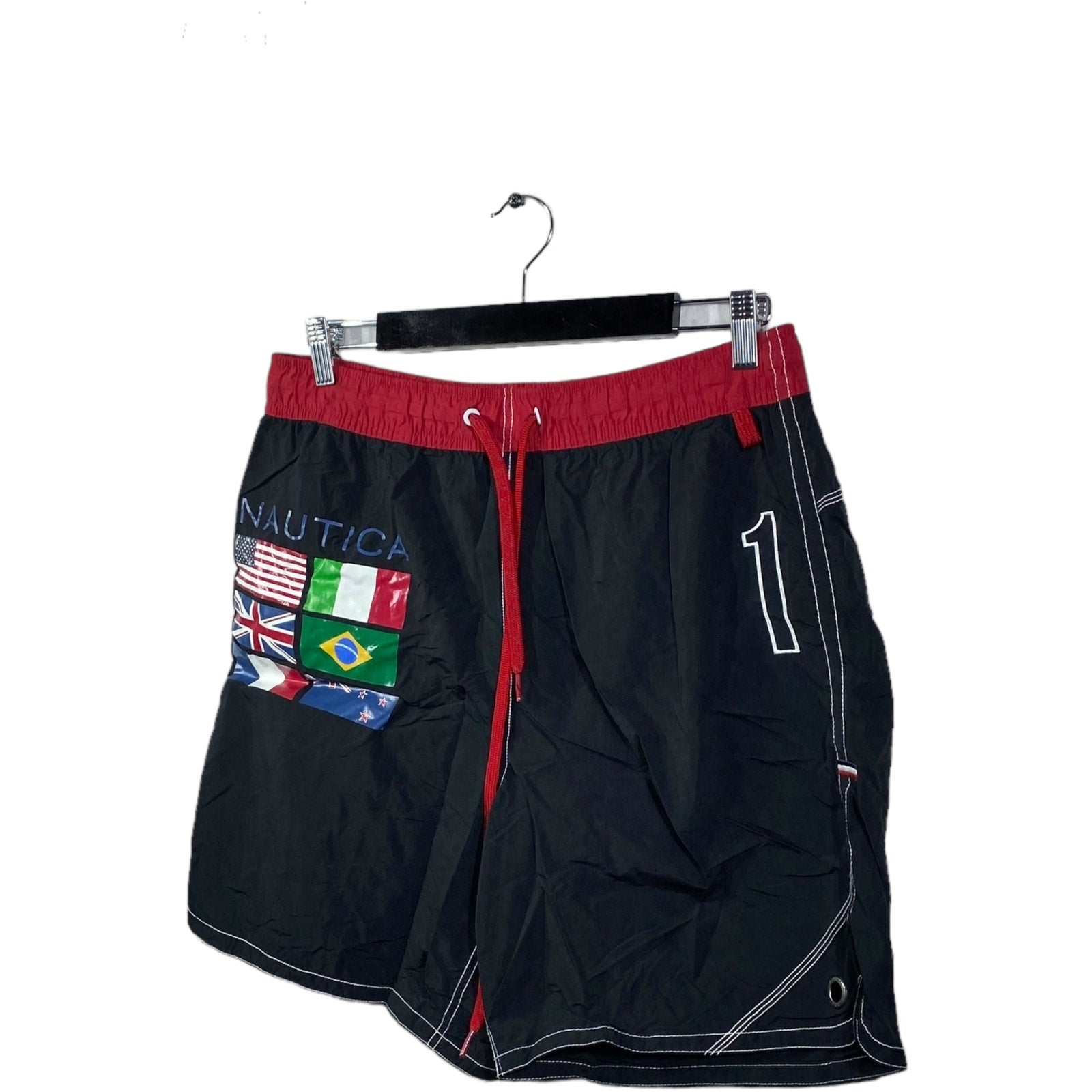 Collection of Nautica Flag Drawstring Basketball Shorts in a gallery layout