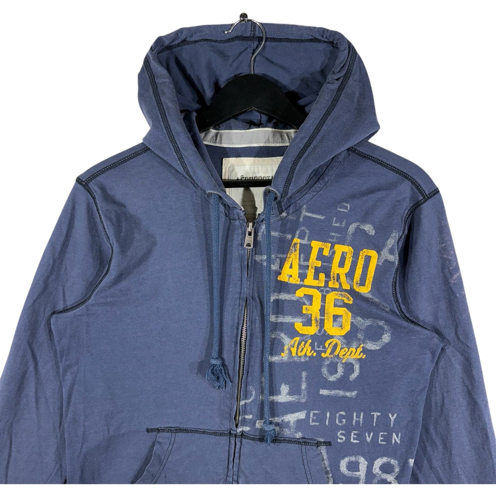 Collection of Aeropostale Full Zip Hoodie Blue Mens Medium in a gallery layout