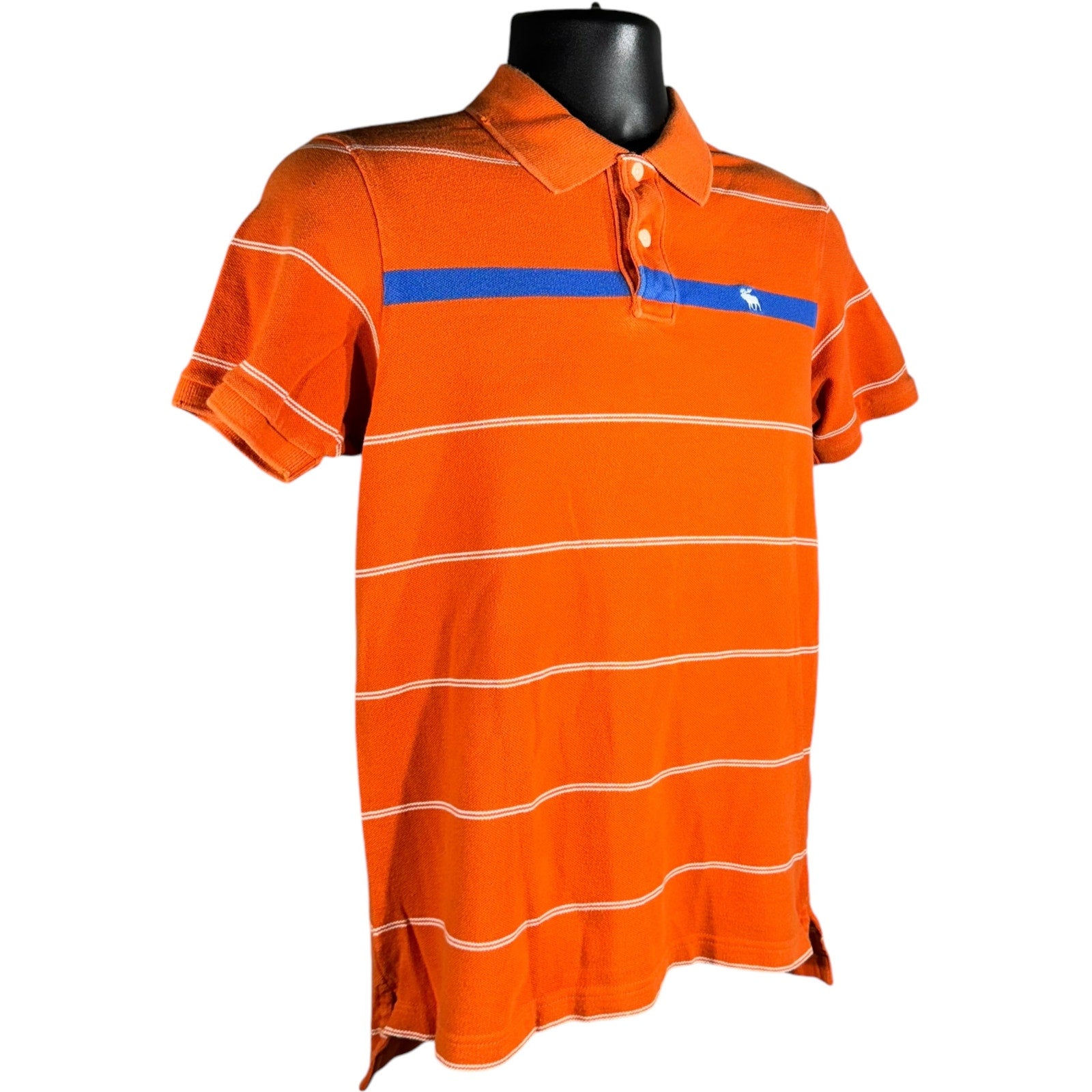 Collection of Abercrombie & Fitch Striped Short Sleeve Polo in a gallery layout