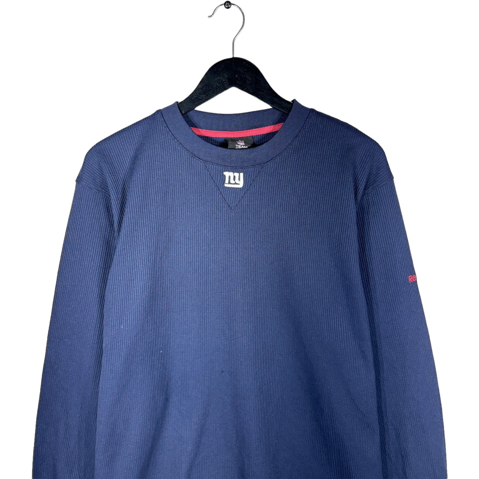 Collection of Reebok NFL NY Giants Center Logo Thermal Crewneck in a gallery layout