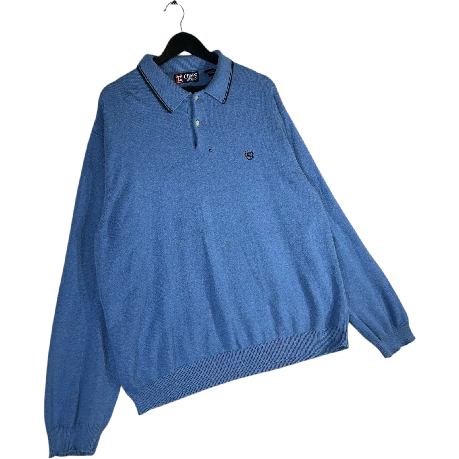 Collection of Chaps Mini Logo Collared Sweater in a gallery layout