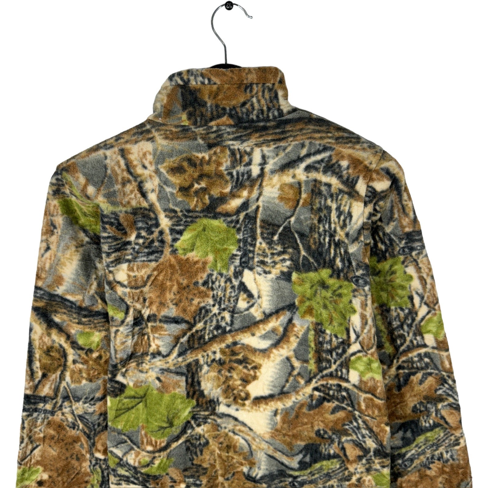 Collection of NWT Cabelas Full Zip Tree Camo Fleece Jacket in a gallery layout