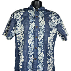 Collection of Floral Striped Hawaiian Short Sleeve Button Up in a gallery layout