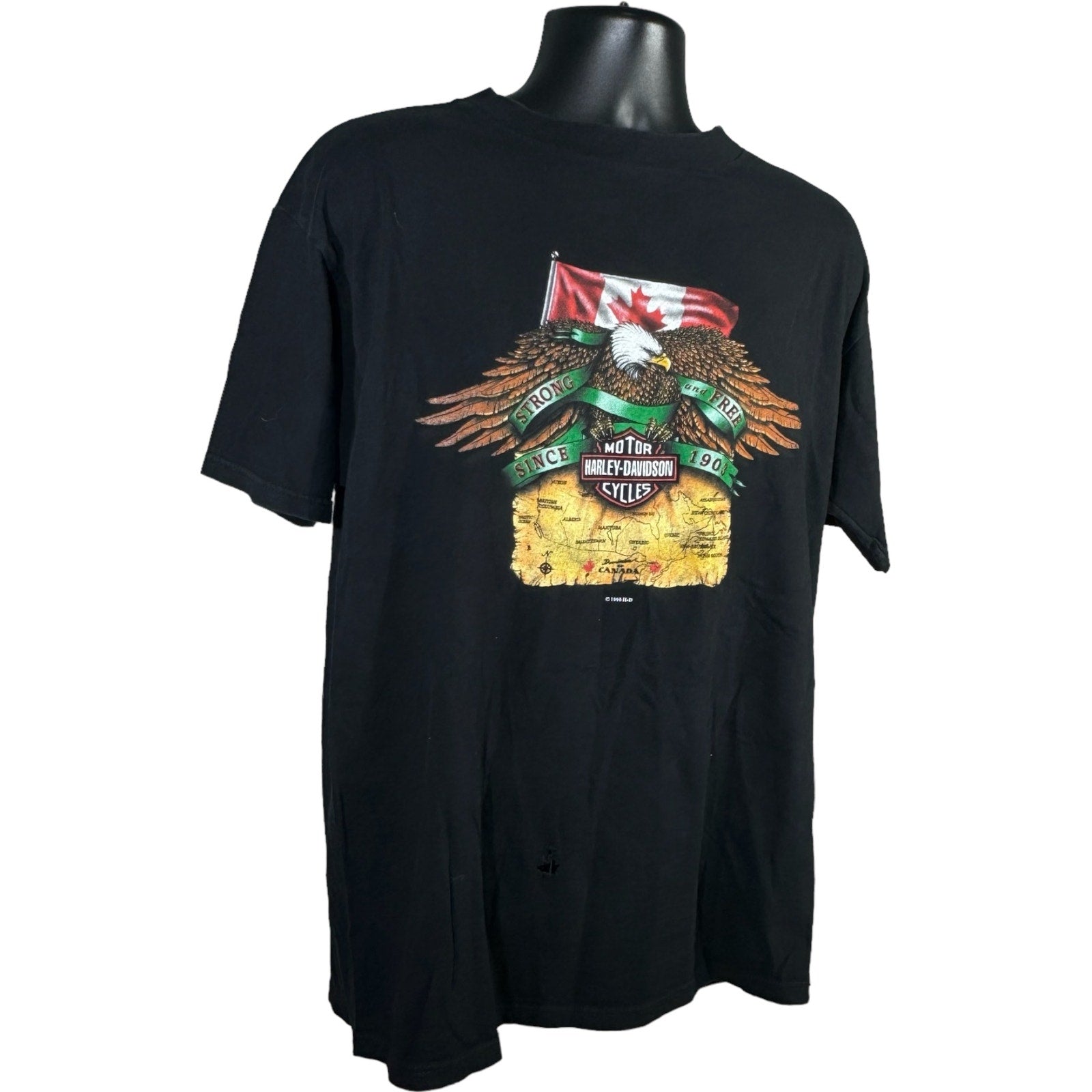Collection of Vintage Harley Davidson Canada British Columbia Tee 1998 in a gallery layout