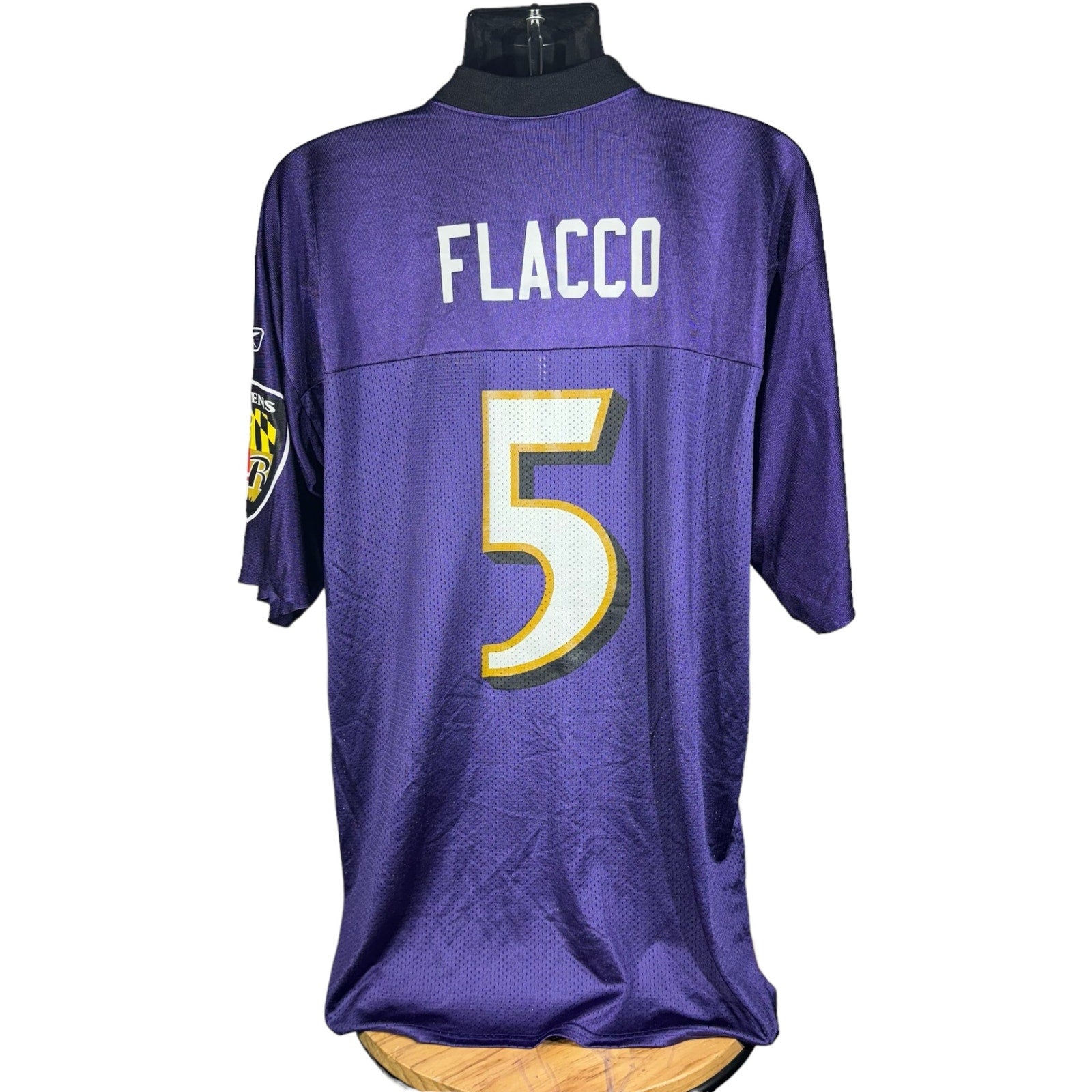 Collection of Reebok Baltimore Ravens #5 Joe Flacco NFL Jersey in a gallery layout