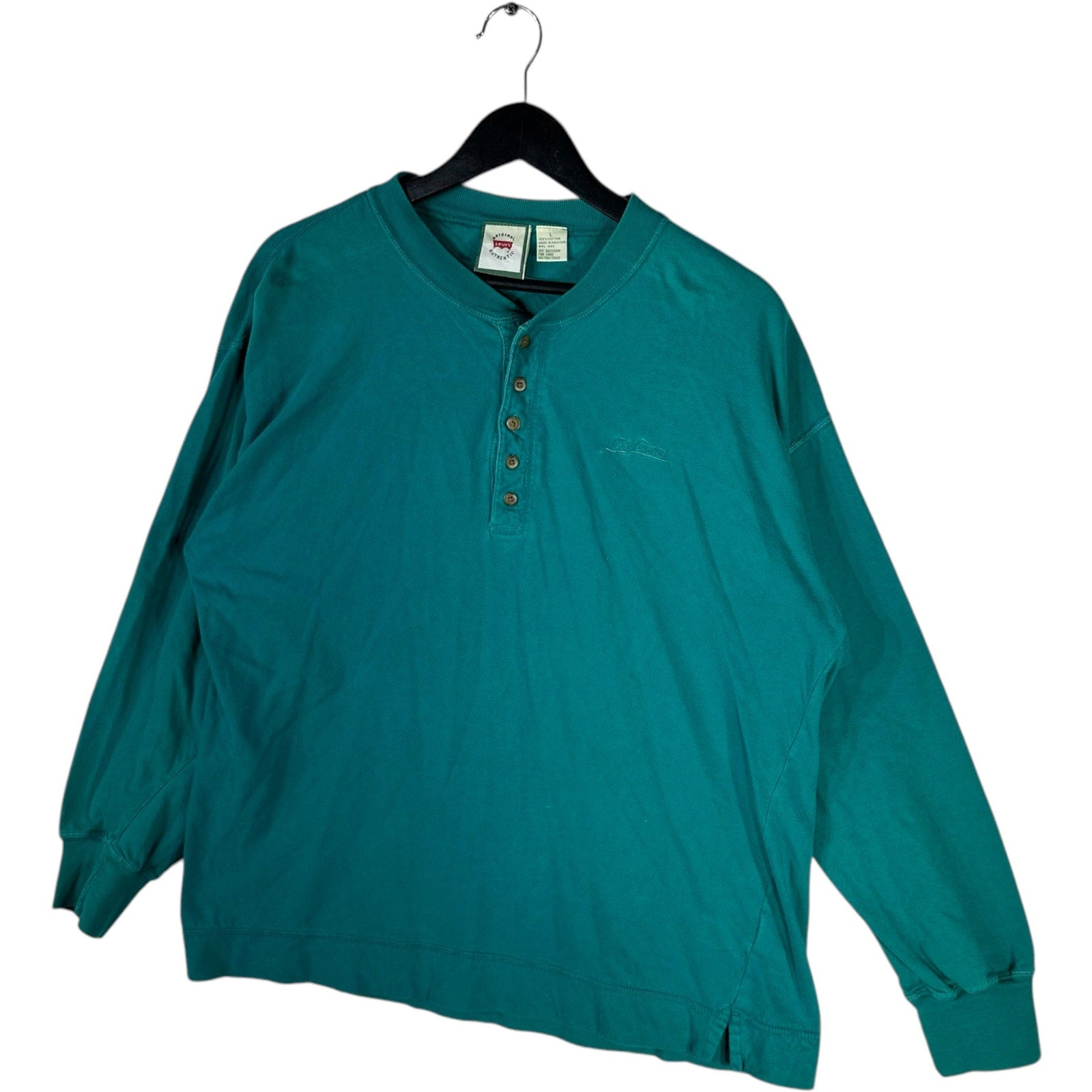 Collection of Vintage Levi Strauss Henley Long Sleeve in a gallery layout