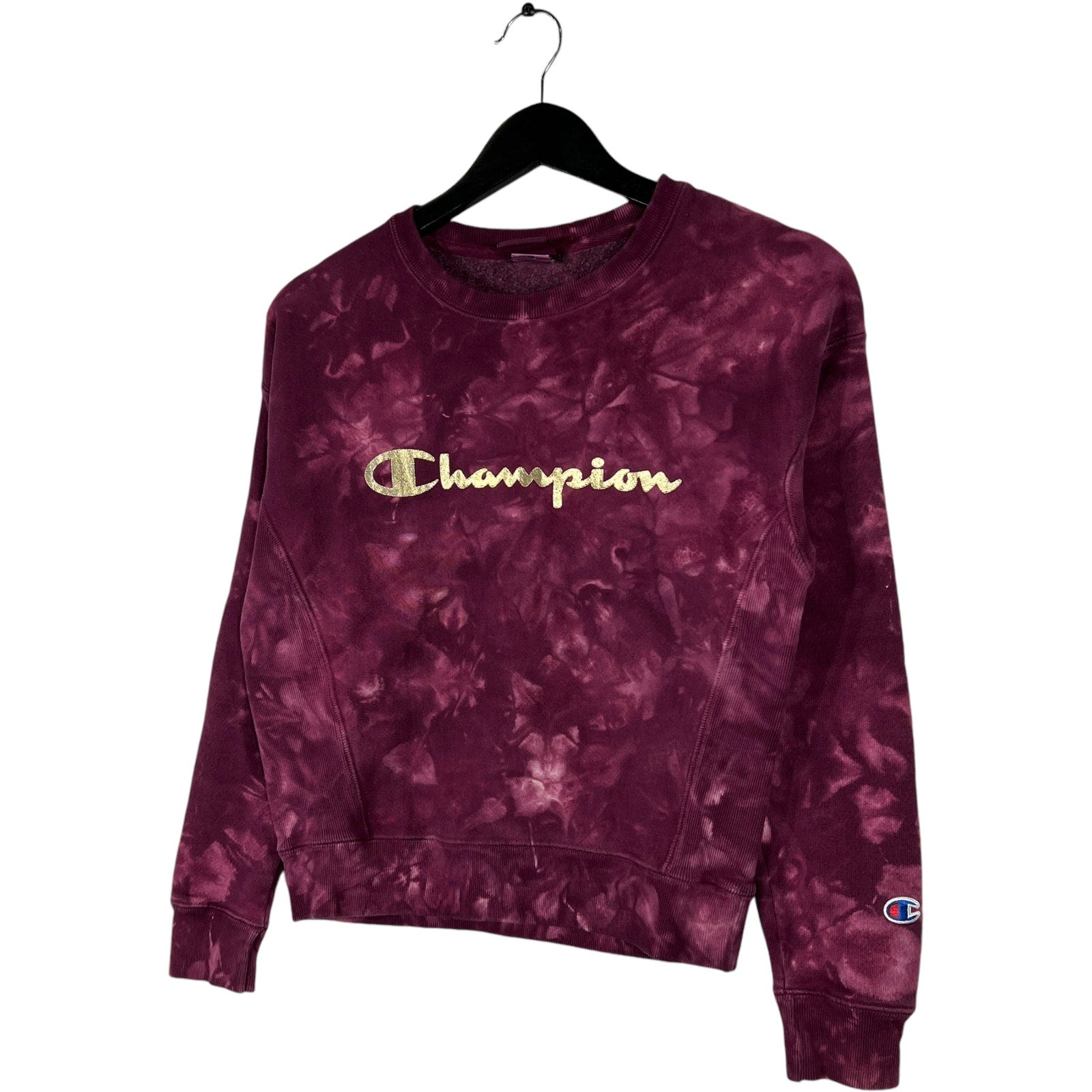 Collection of Champion Reverse Weave Spellout Tie-Dye Crewneck in a gallery layout