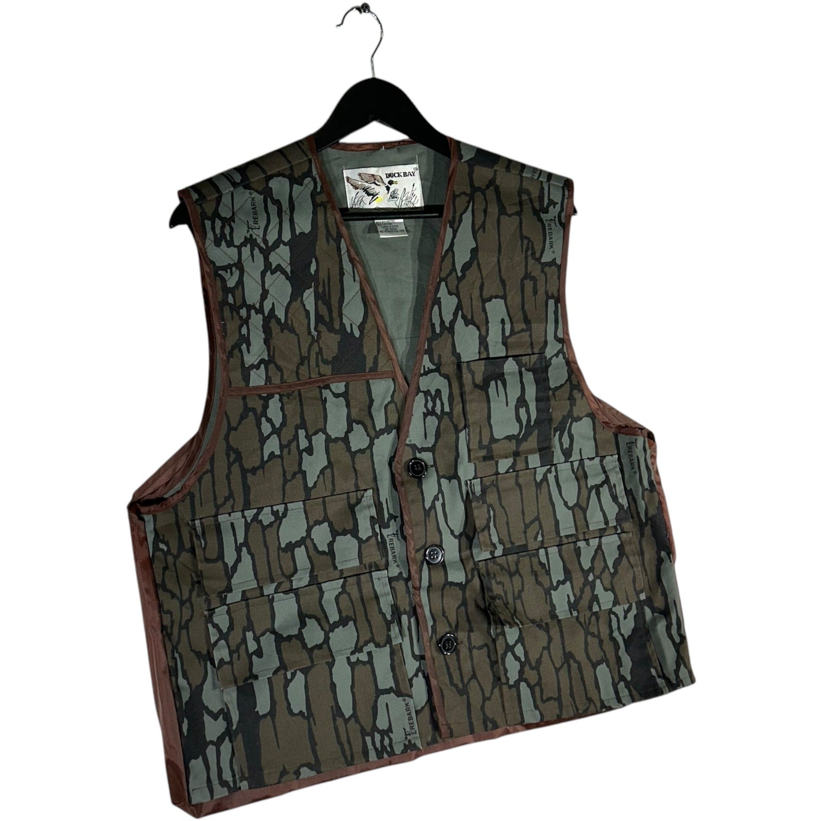 Collection of Vintage Duck Bay REBARK Camo Hunting Vest in a gallery layout