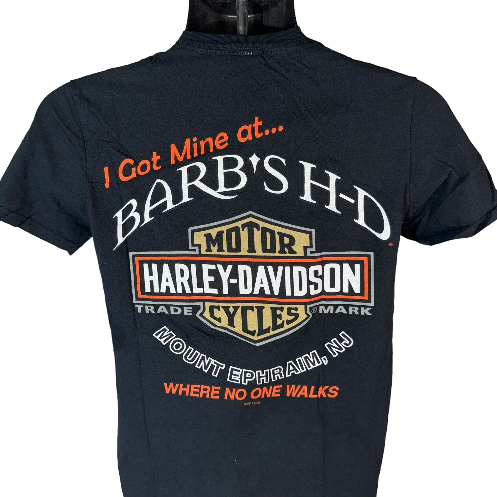 Collection of Harley Davidson Barb's H-D Mount Ephraim NJ Souvenir Tee in a gallery layout