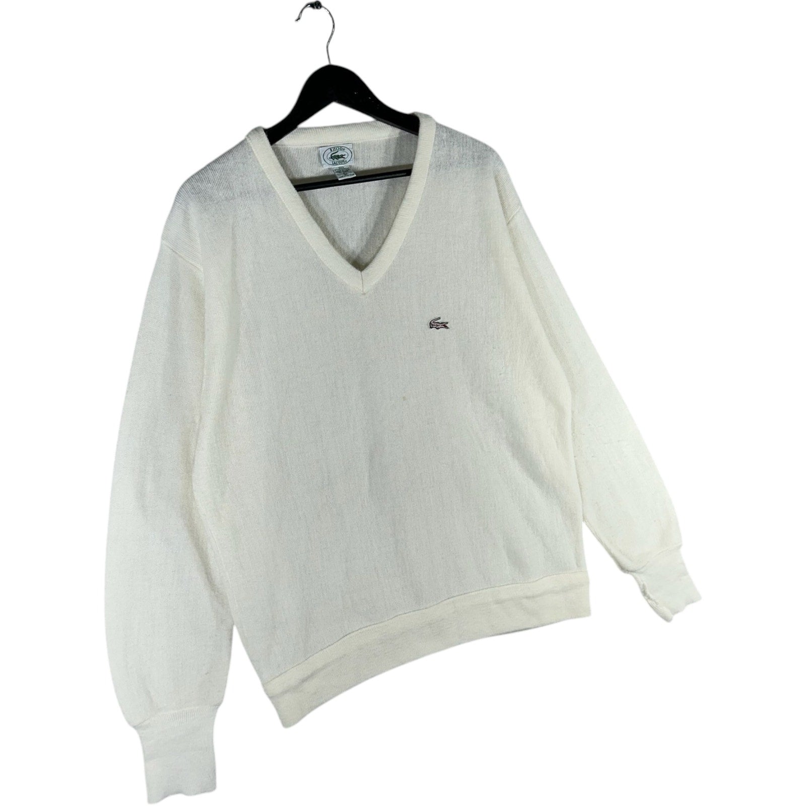Collection of Lacoste Mini Logo V-Neck Sweater in a gallery layout