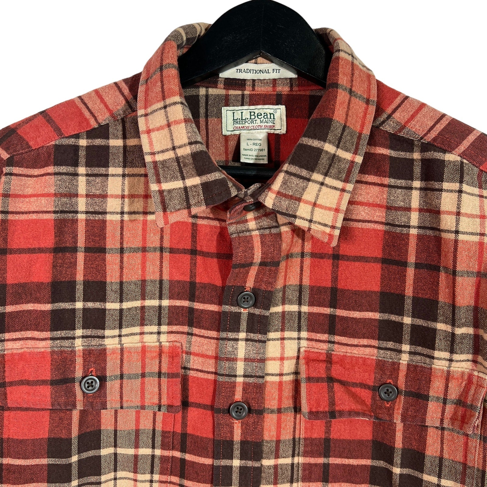 Collection of L.L. Bean Chamois Cloth Plaid Flannel in a gallery layout