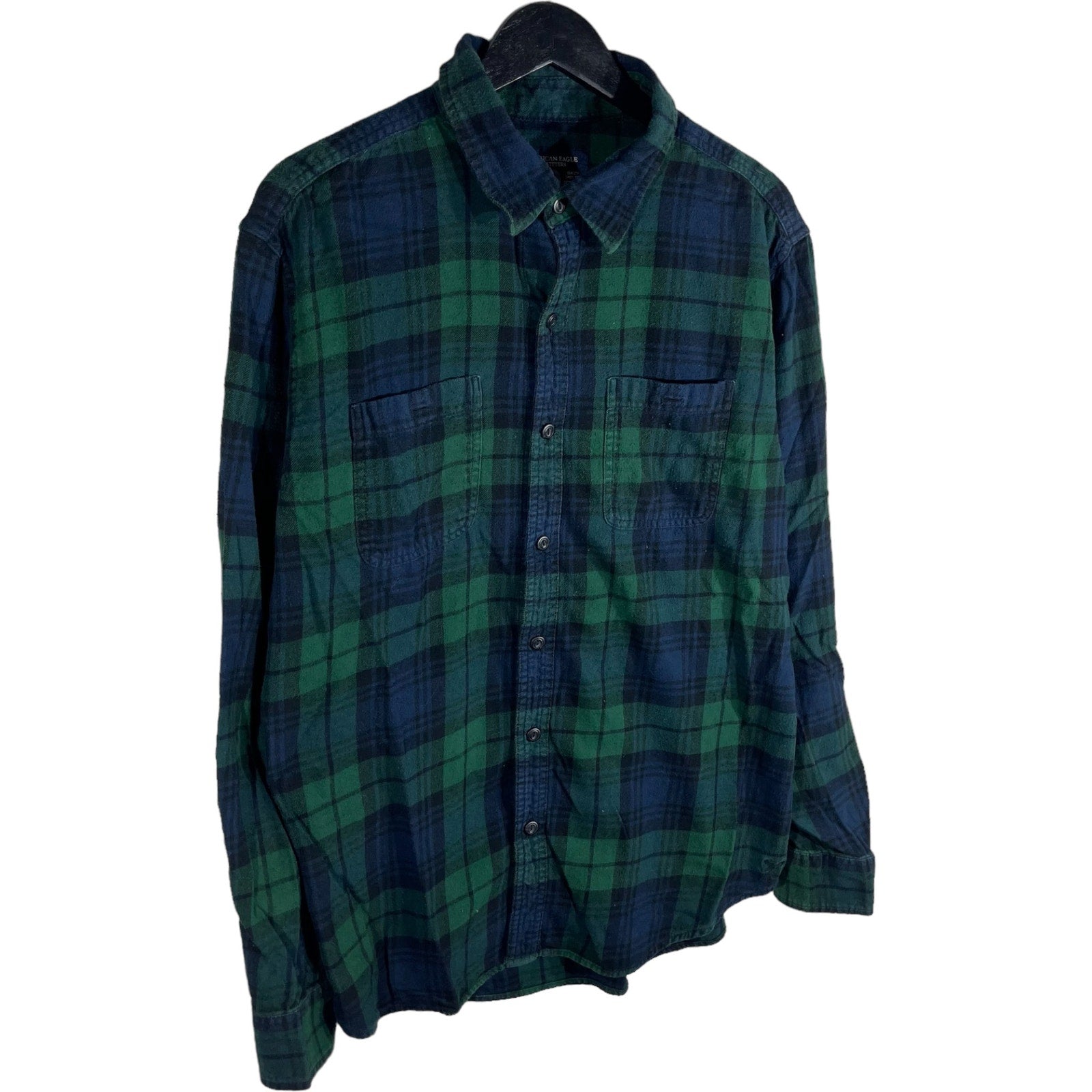 Collection of American Eagle Outfitters Prep Fit Plaid Long Sleeve Flannel in a gallery layout