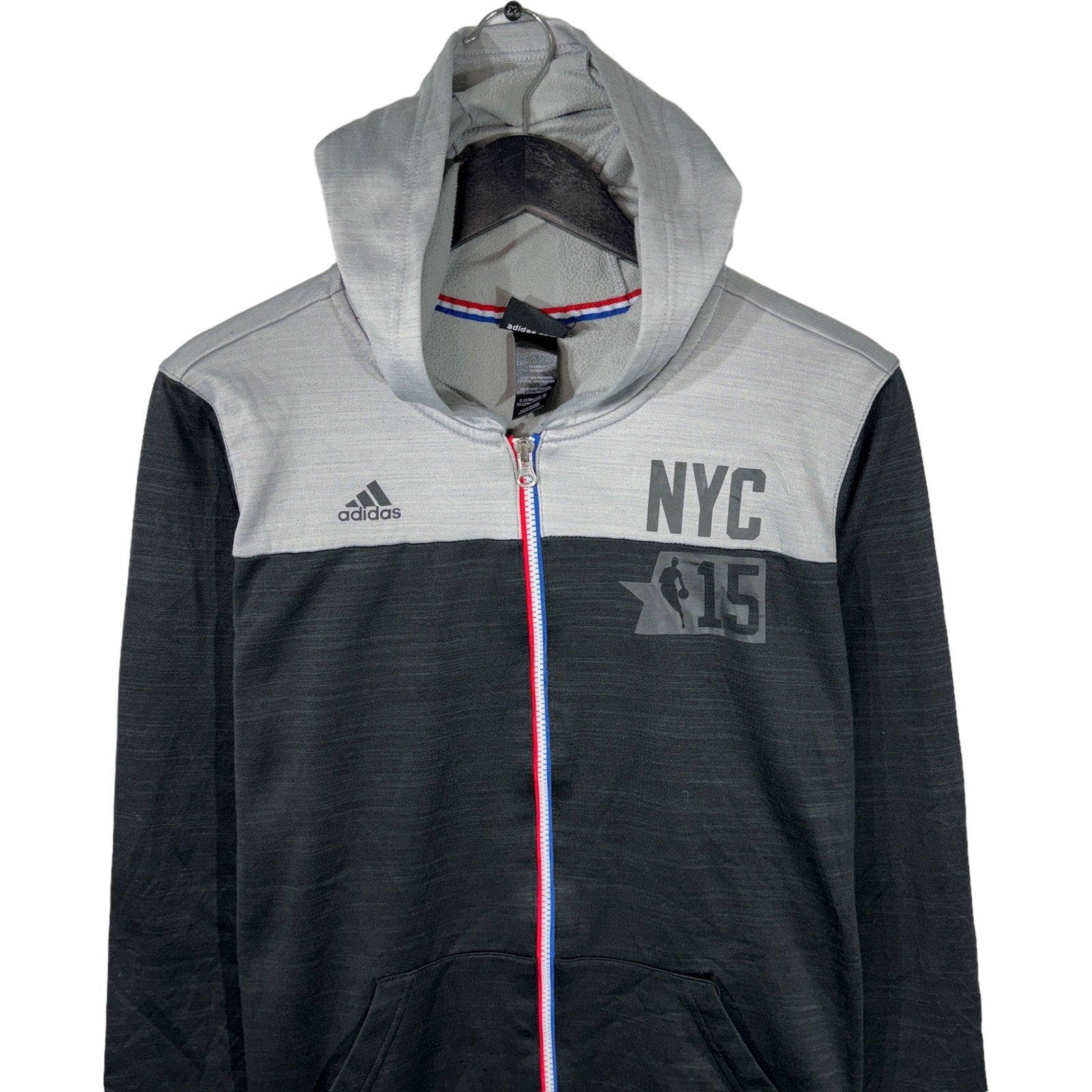 Collection of Youth Adidas NBA NYC Zip Up Hoodie in a gallery layout