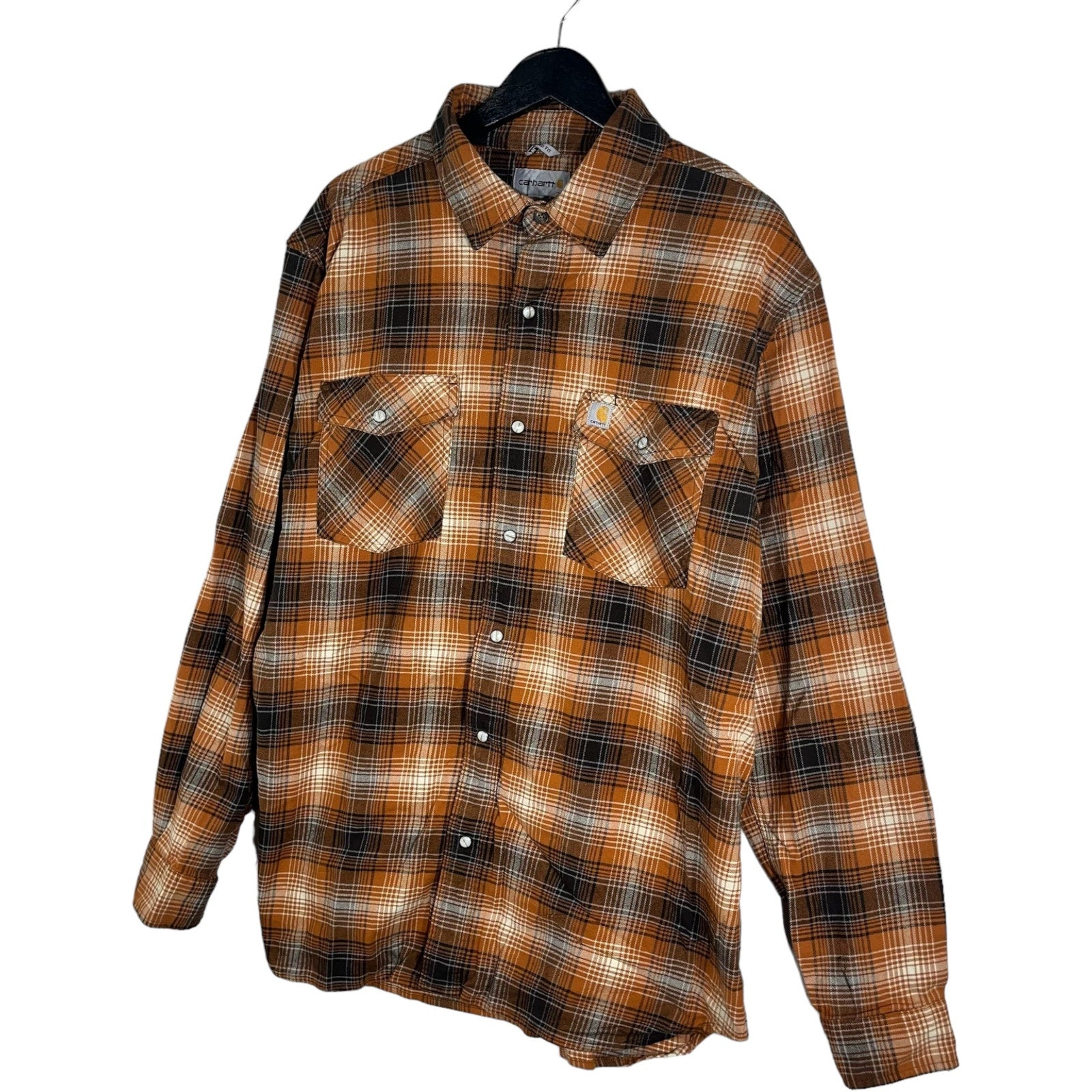 Collection of Carhartt Plaid Long Sleeve Flannel in a gallery layout