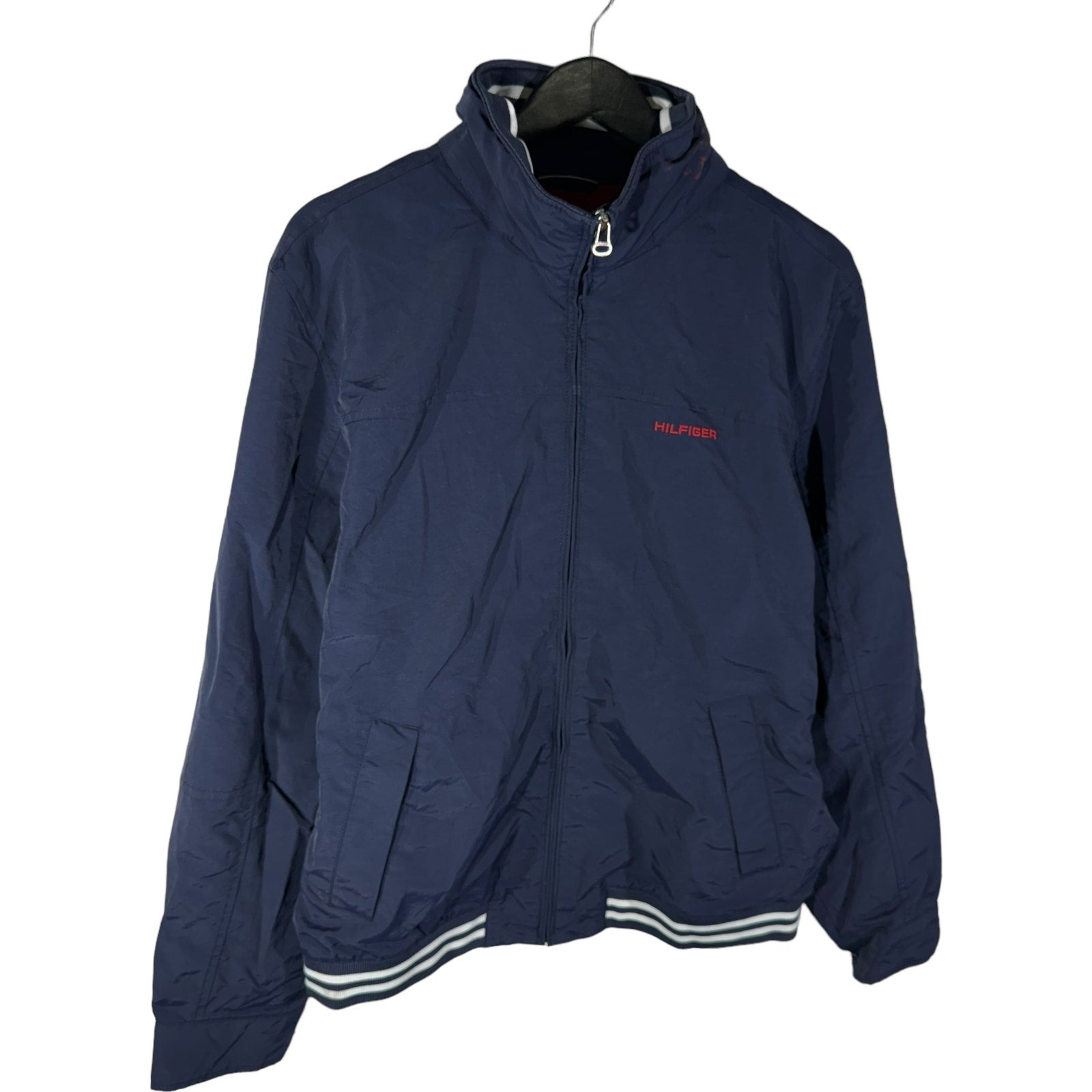 Collection of Tommy Hilfiger Full Zip Nylon Hidden Hood Jacket in a gallery layout