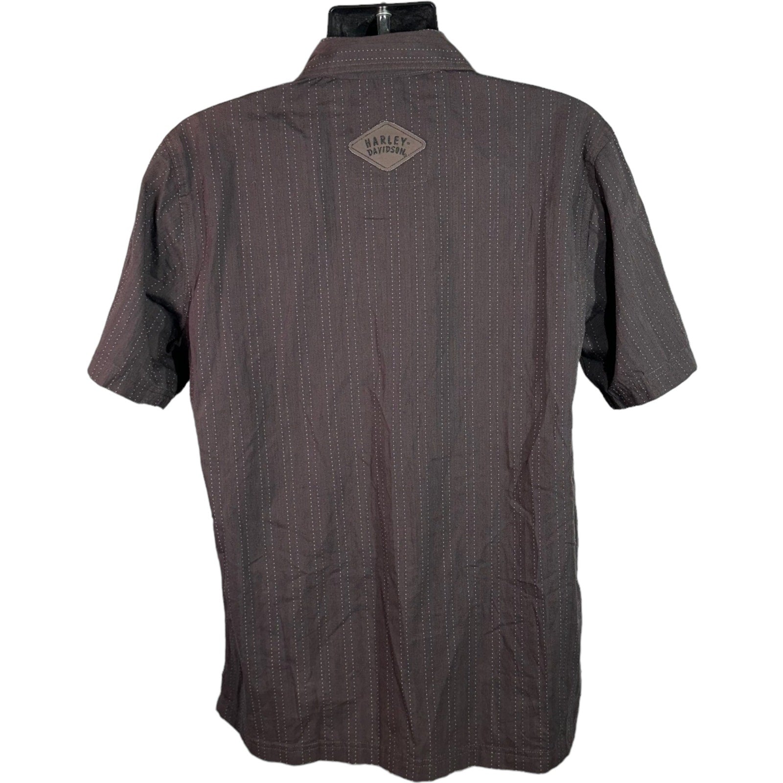 Collection of Harley Davidson Striped Short Sleeve Button Up in a gallery layout