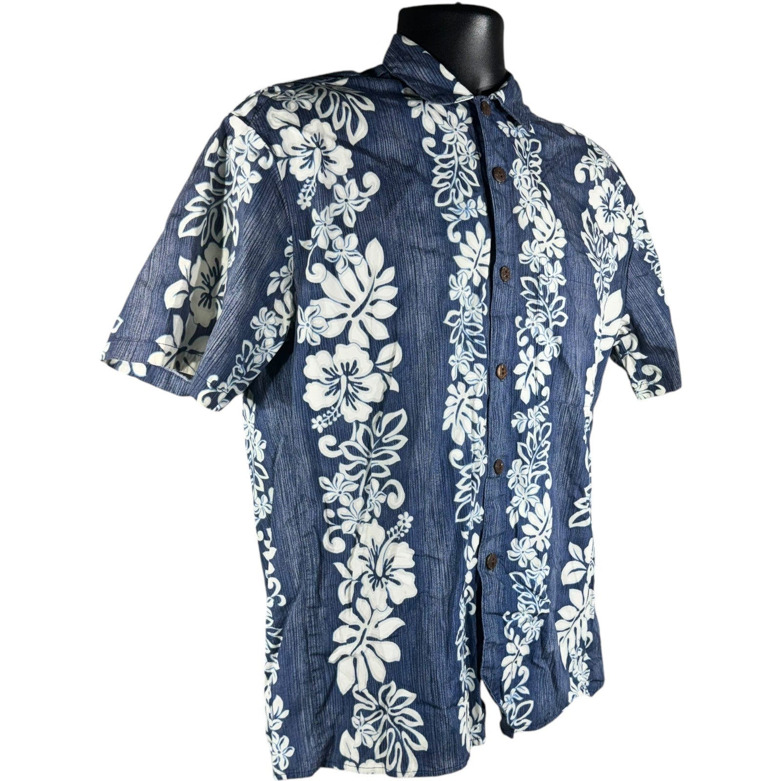 Collection of Floral Striped Hawaiian Short Sleeve Button Up in a gallery layout