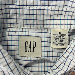 Collection of Women's Gap Button Down Checkered Short Sleeve Dress Shirt in a gallery layout