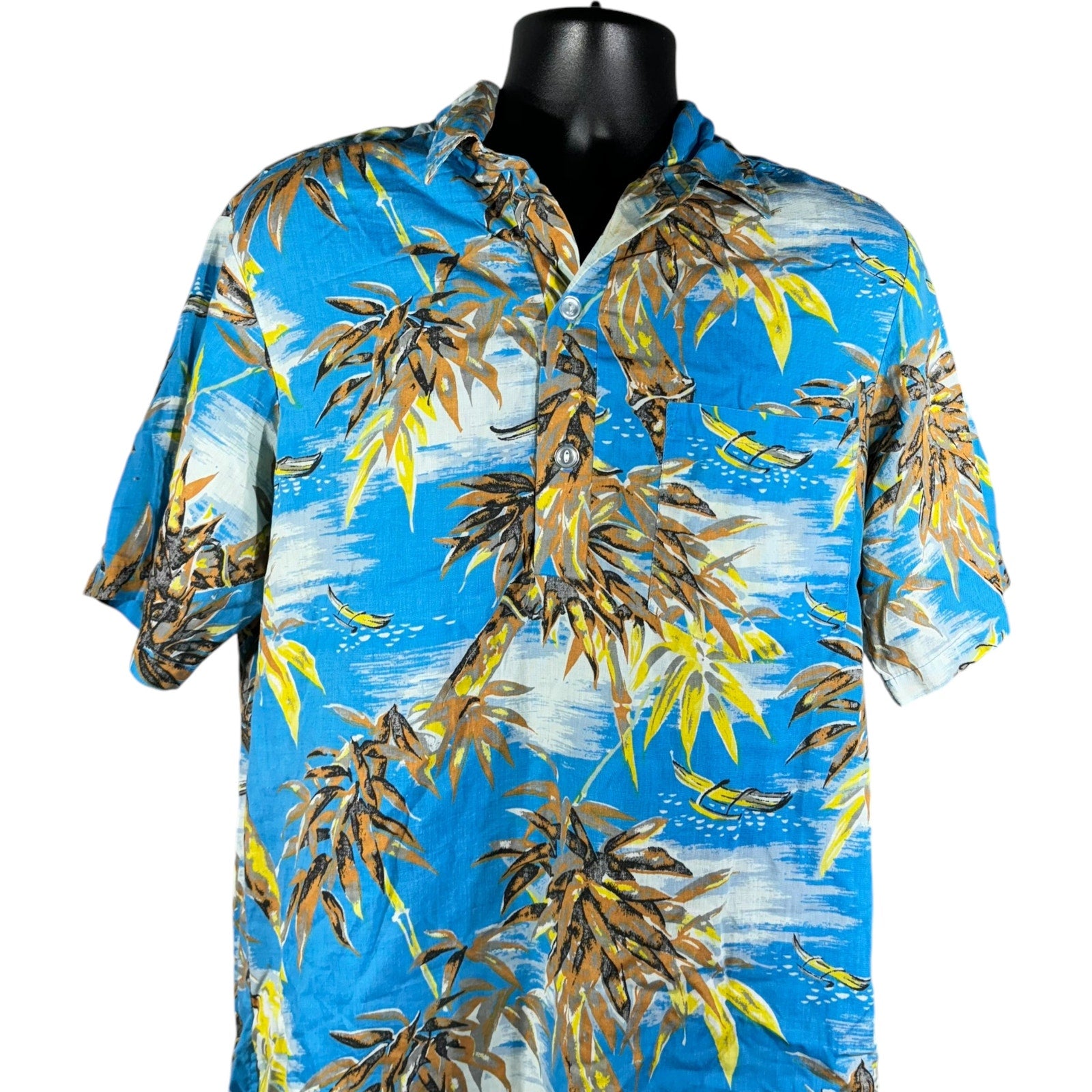 Collection of Tropical Hawaiian Short Sleeve Button Up in a gallery layout