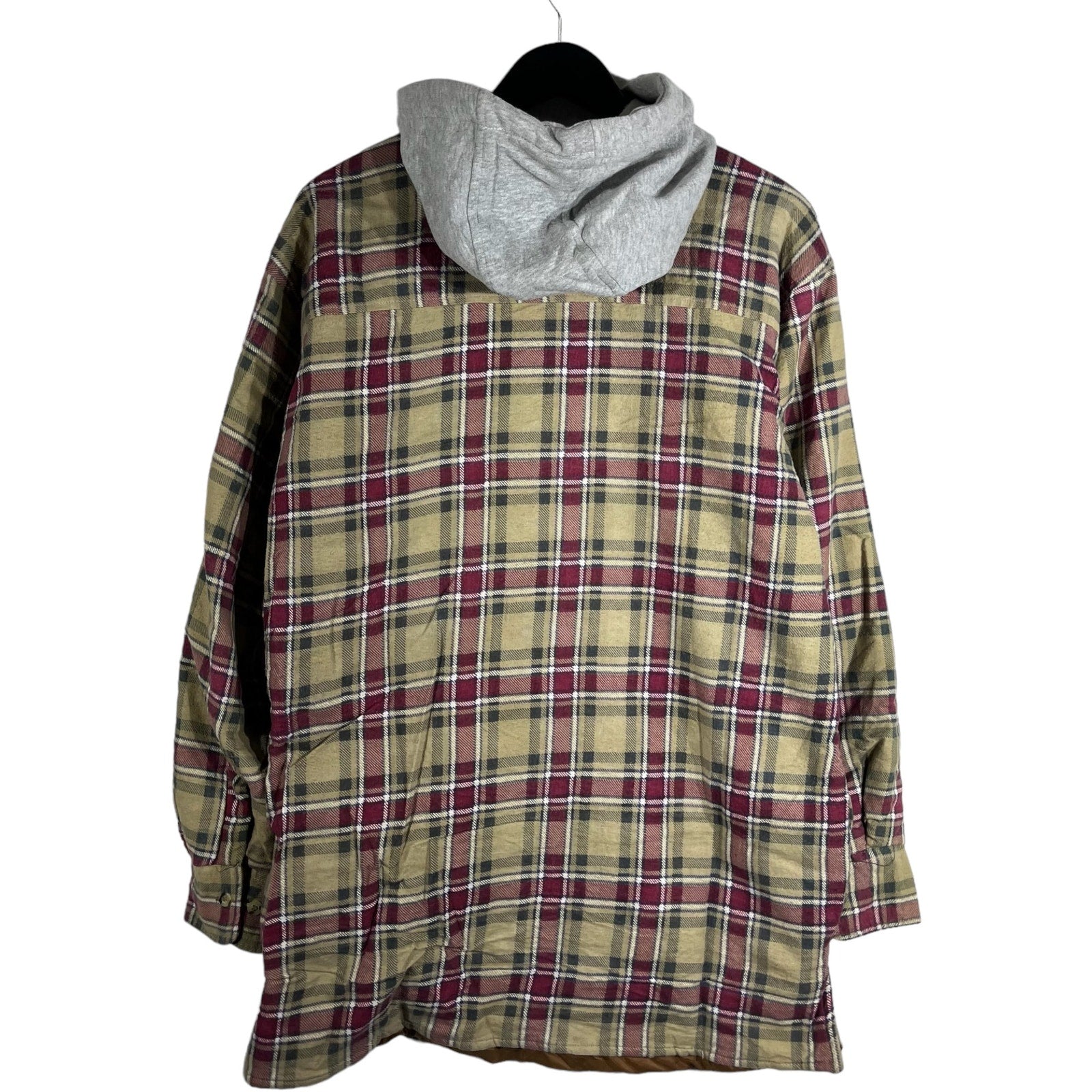 Collection of Ozark Trail Plaid Button Down Flannel Hoodie in a gallery layout