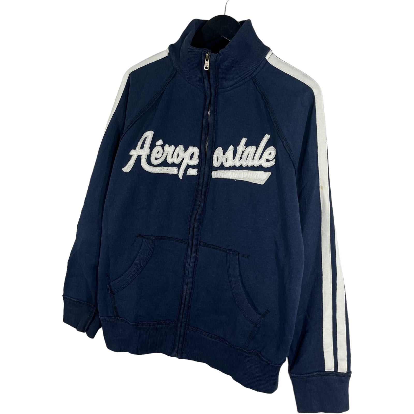 Collection of Aeropostale Chest Logo Full Zip Light Jacket in a gallery layout