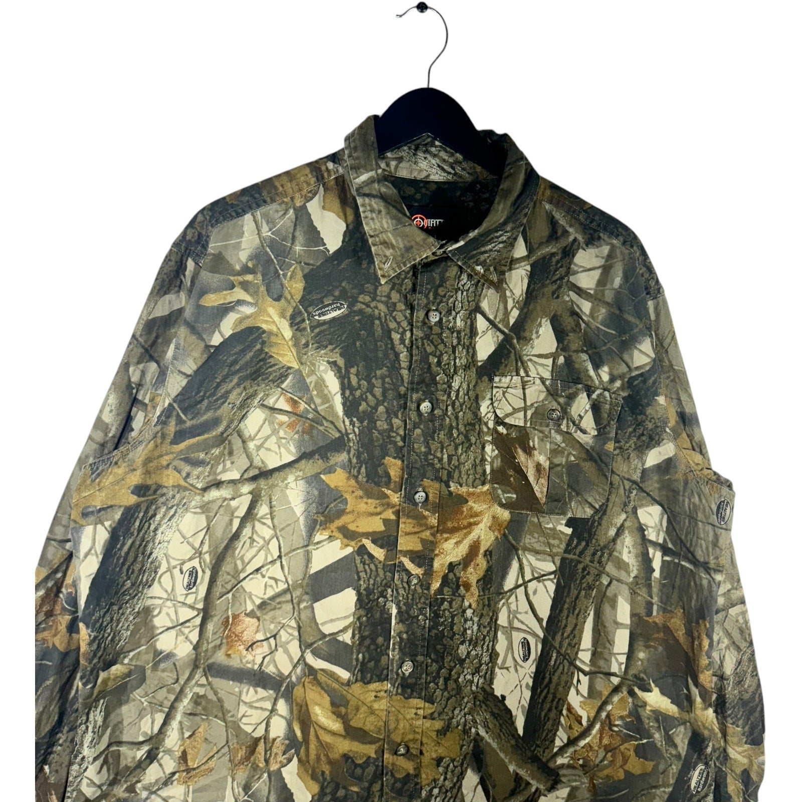 Collection of Outfitters Ridge Tree Camo Long Sleeve Button Up in a gallery layout